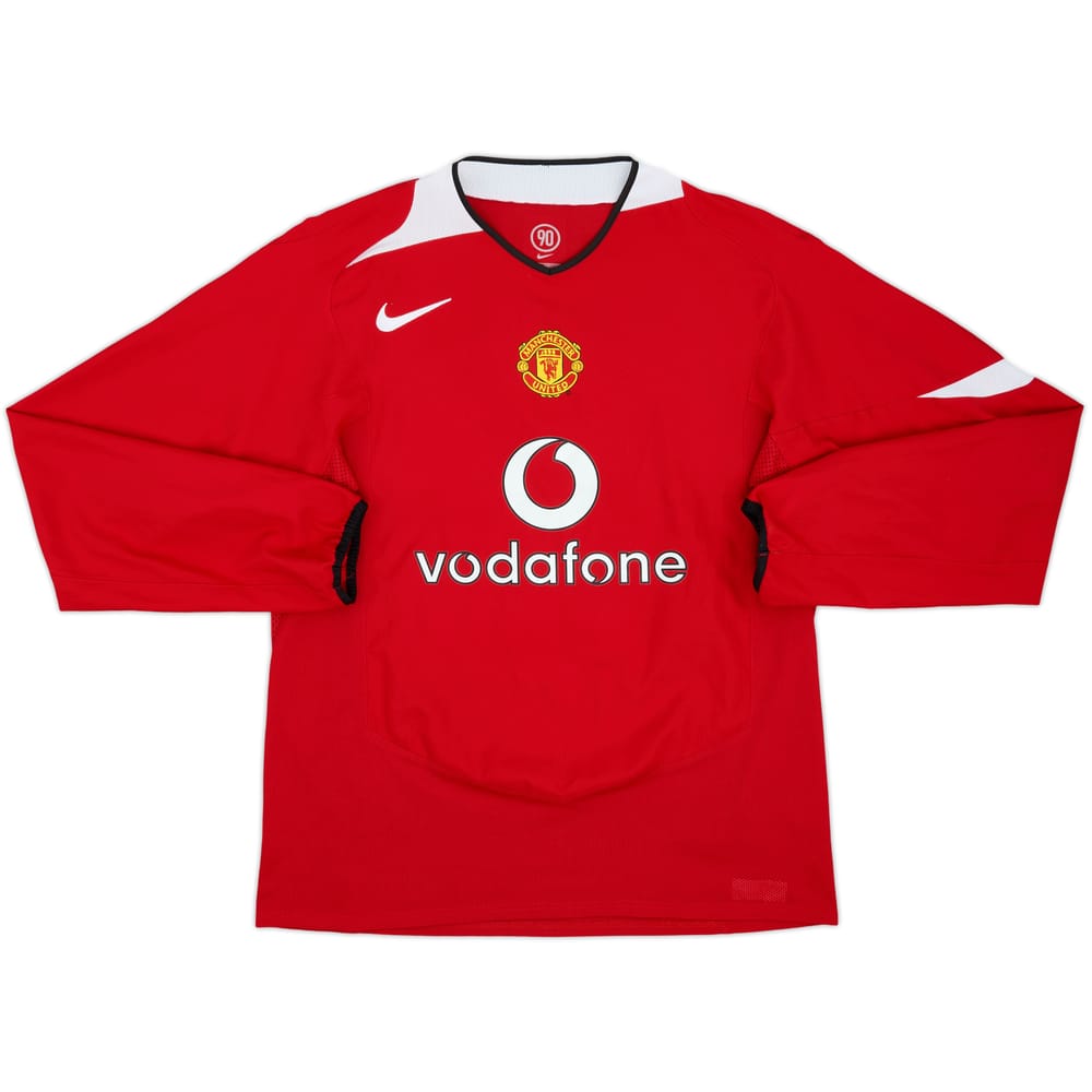 2004-06 Manchester United Home L/S Shirt #14 - 7/10 - (L)