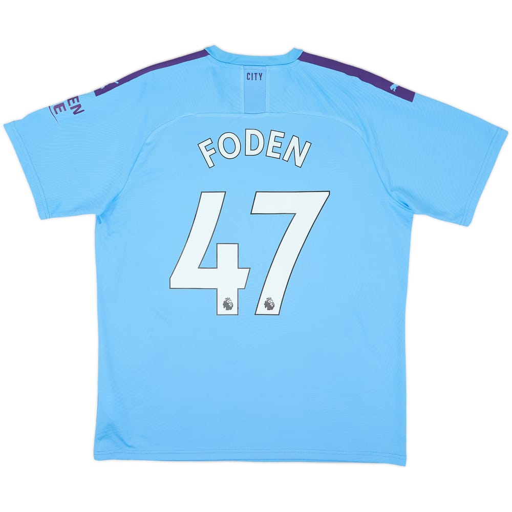 2019-20 Manchester City Home Shirt Foden #47 - 8/10 - (XL)