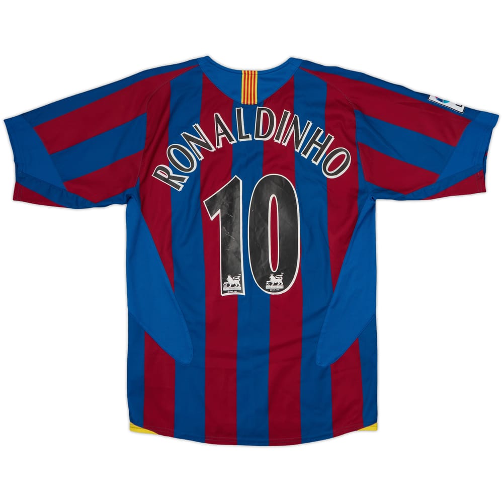 2005-06 Barcelona Home Shirt Ronaldinho #10 - 6/10 - (S)