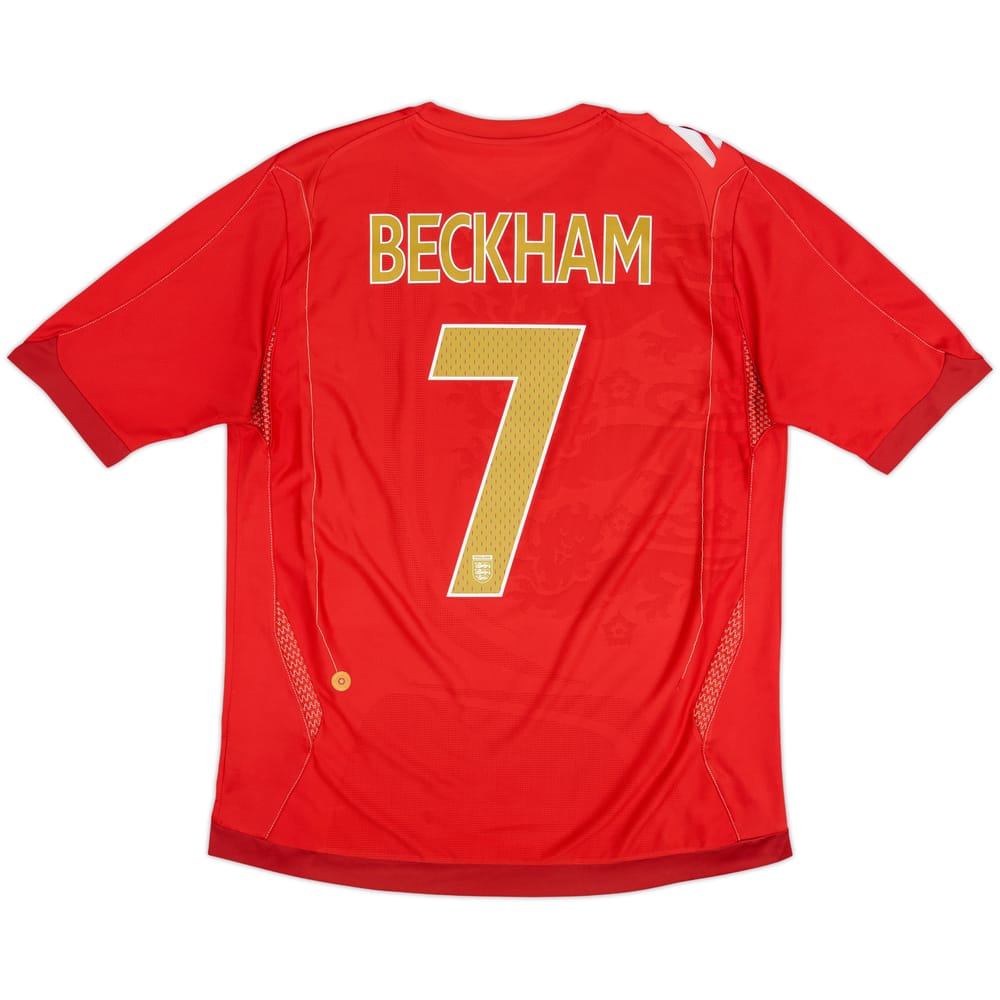 2006-08 England Away Shirt Beckham #7 - 6/10 - (L)
