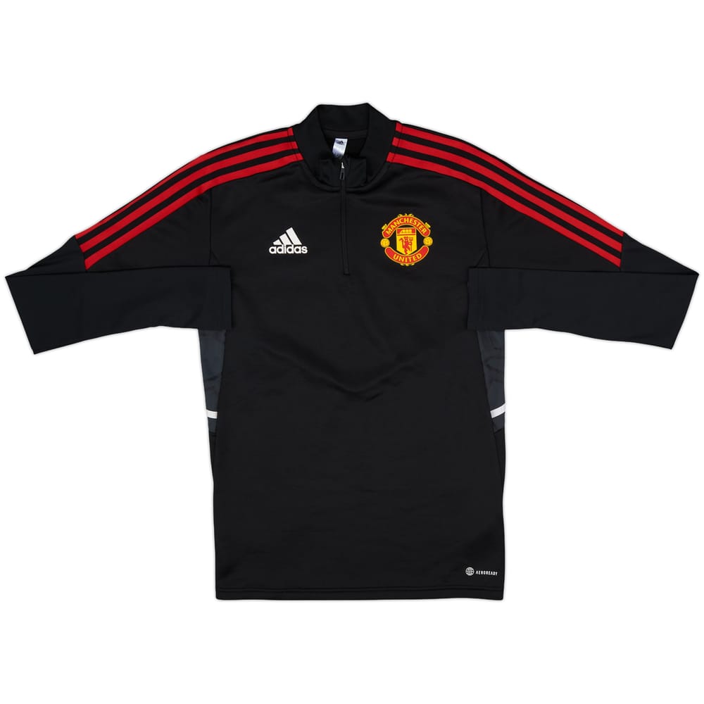 2022-23 Manchester United adidas 1/4 Zip Drill Top - 8/10 - (XS)