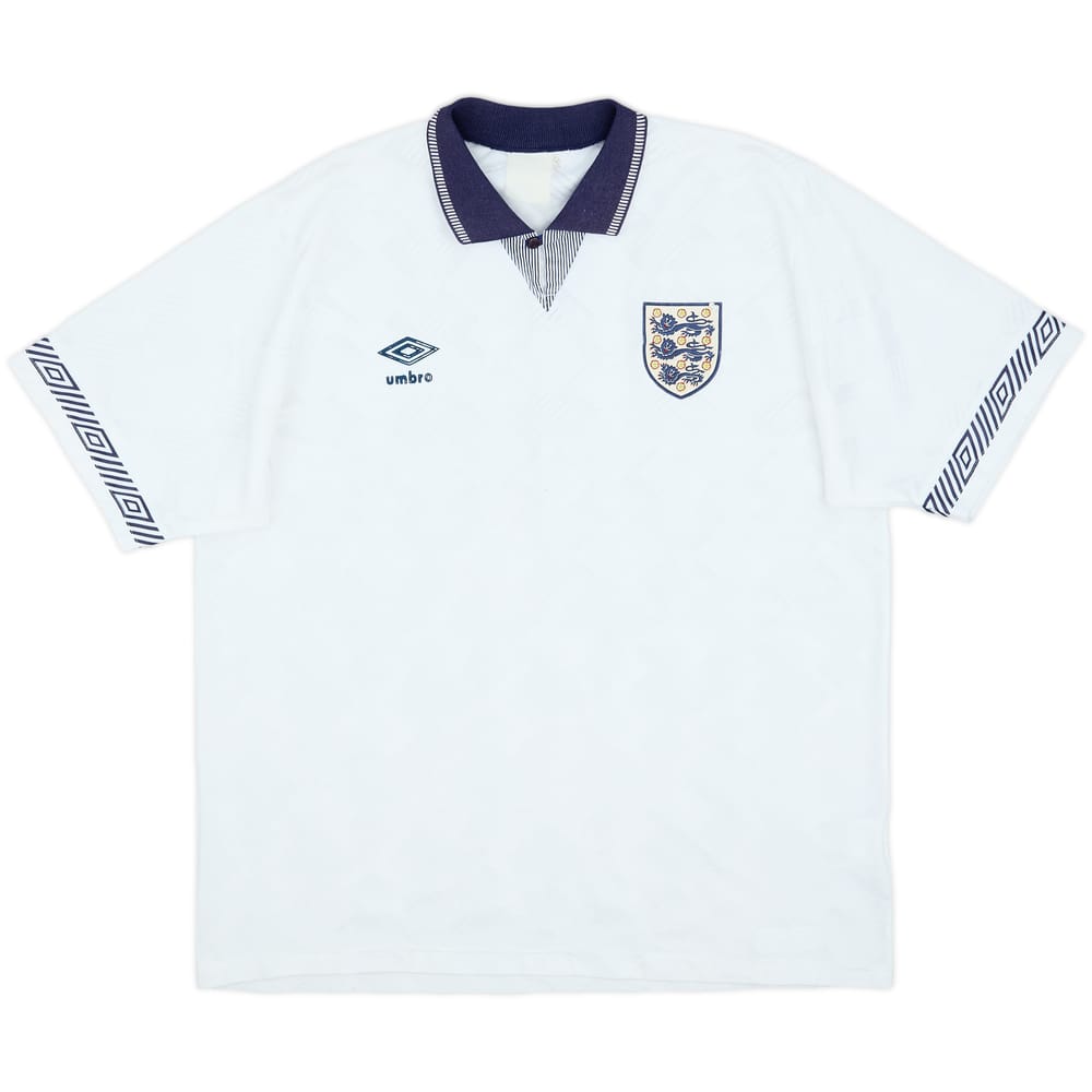 1990-92 England Home Shirt - 7/10 - (XL)