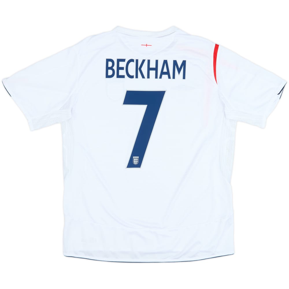 2005-07 England Home Shirt Beckham #7 - 6/10 - (XL)