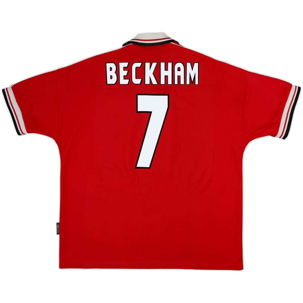 1998-00 Manchester United Home Shirt Beckham #7 - 6/10 - (XXL)