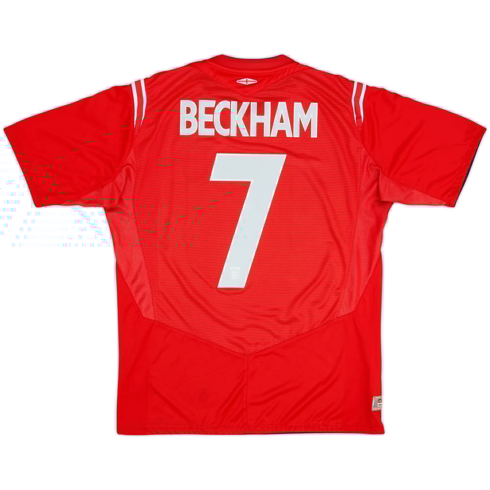 2004-06 England Away Shirt Beckham #7 - 6/10 - (L)