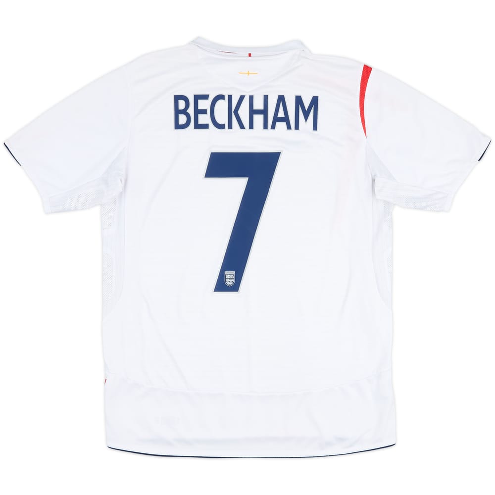 2005-07 England Home Shirt Beckham #7 - 6/10 - (L)
