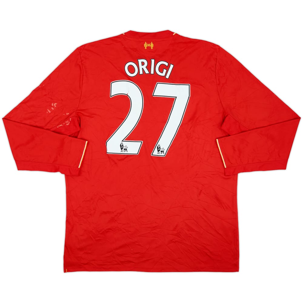 2015-16 Liverpool Home L/S Shirt Origi #27 - 4/10 - (XXL)