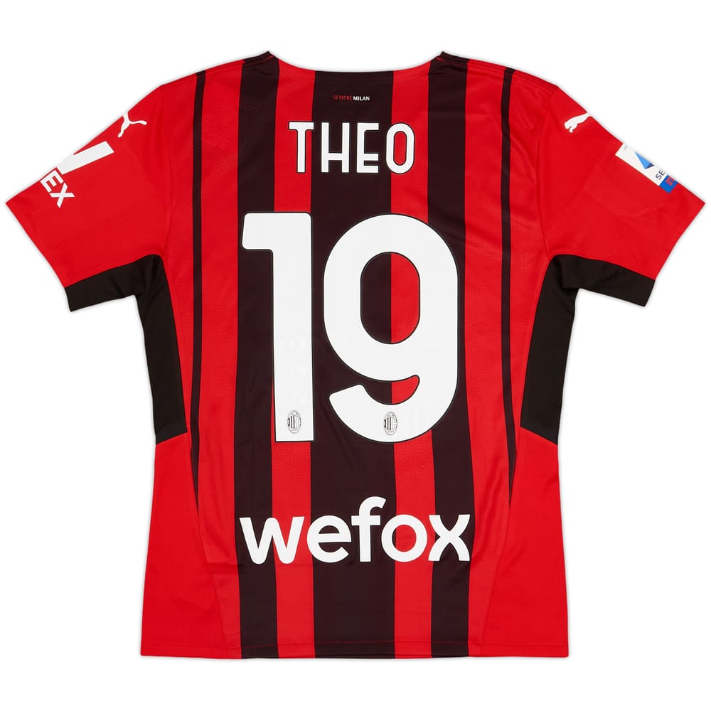 2021-22 AC Milan Authentic Home Shirt Theo #19 (S)