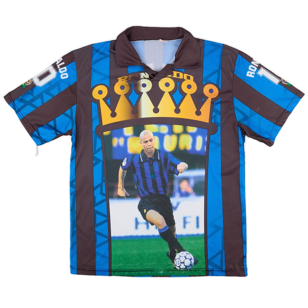 1997-98 Inter Milan Graphic Shirt Ronaldo #10 - 8/10 - (XL)