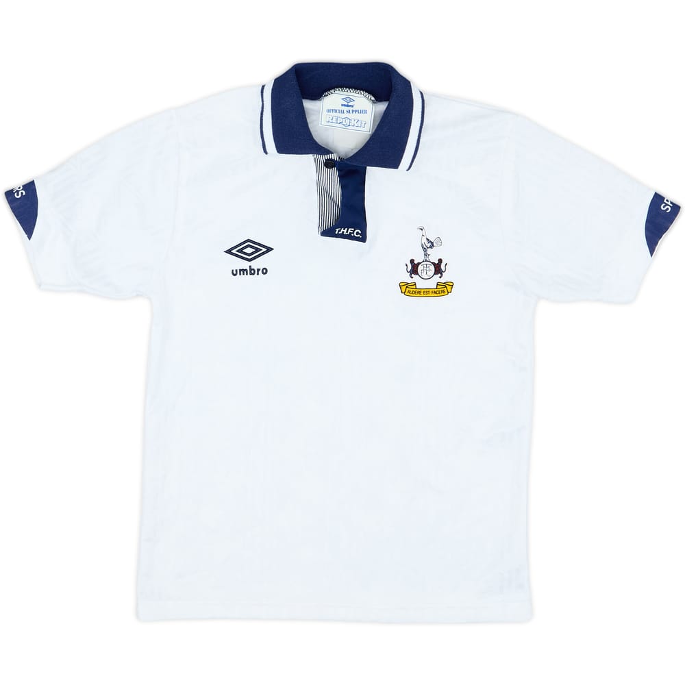 1991-93 Tottenham Home Shirt - 7/10 - (L.Boys)