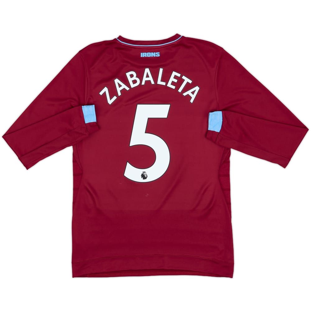 2018-19 West Ham Home L/S Shirt Zabaleta #5 - 7/10 - (S)