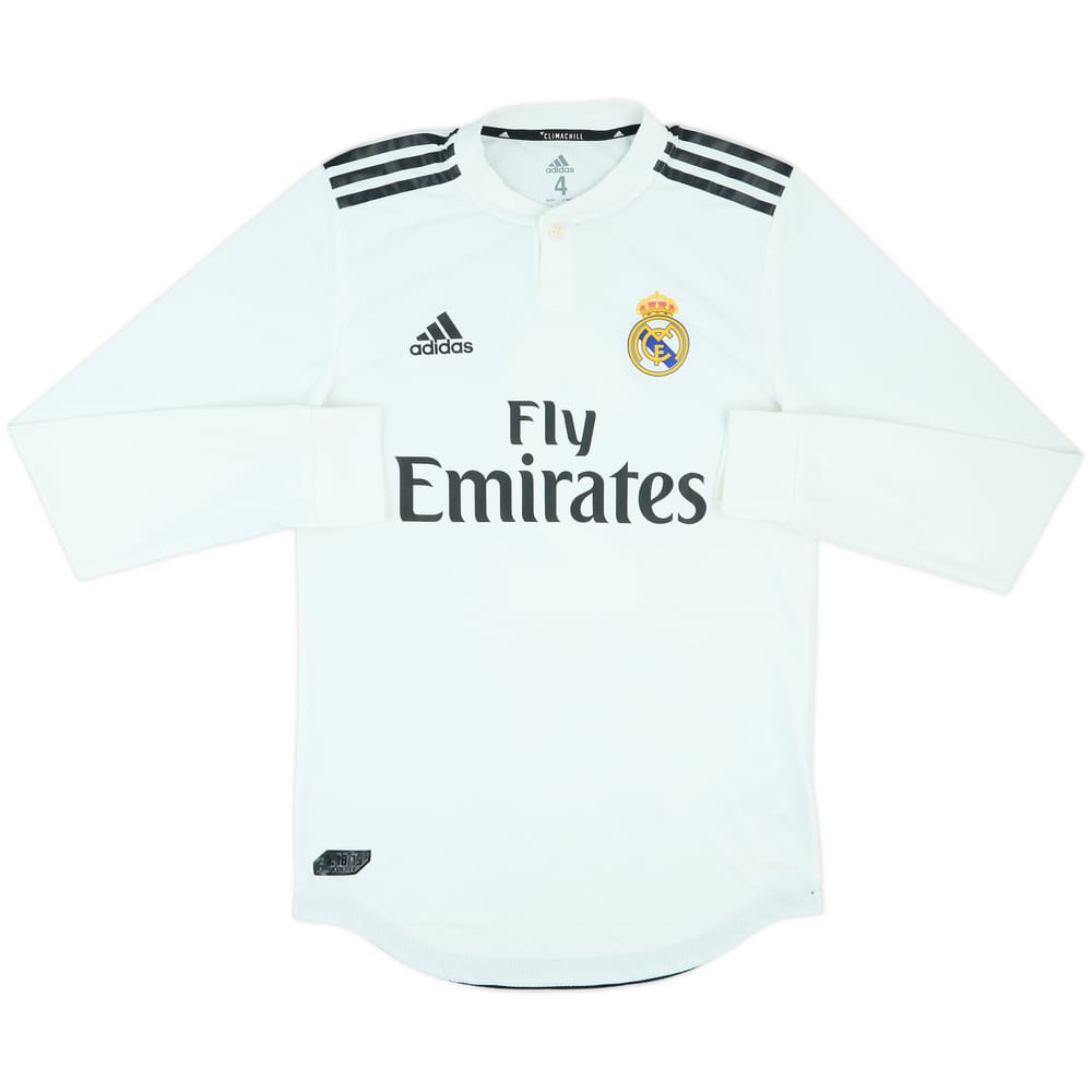 2018-19 Real Madrid Match Issue Home L/S Shirt #2