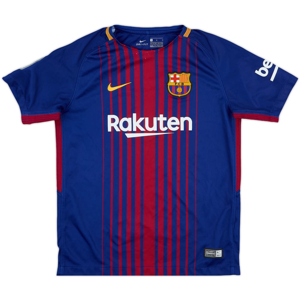 2017-18 Barcelona Home Shirt - 8/10 - (M.Boys)