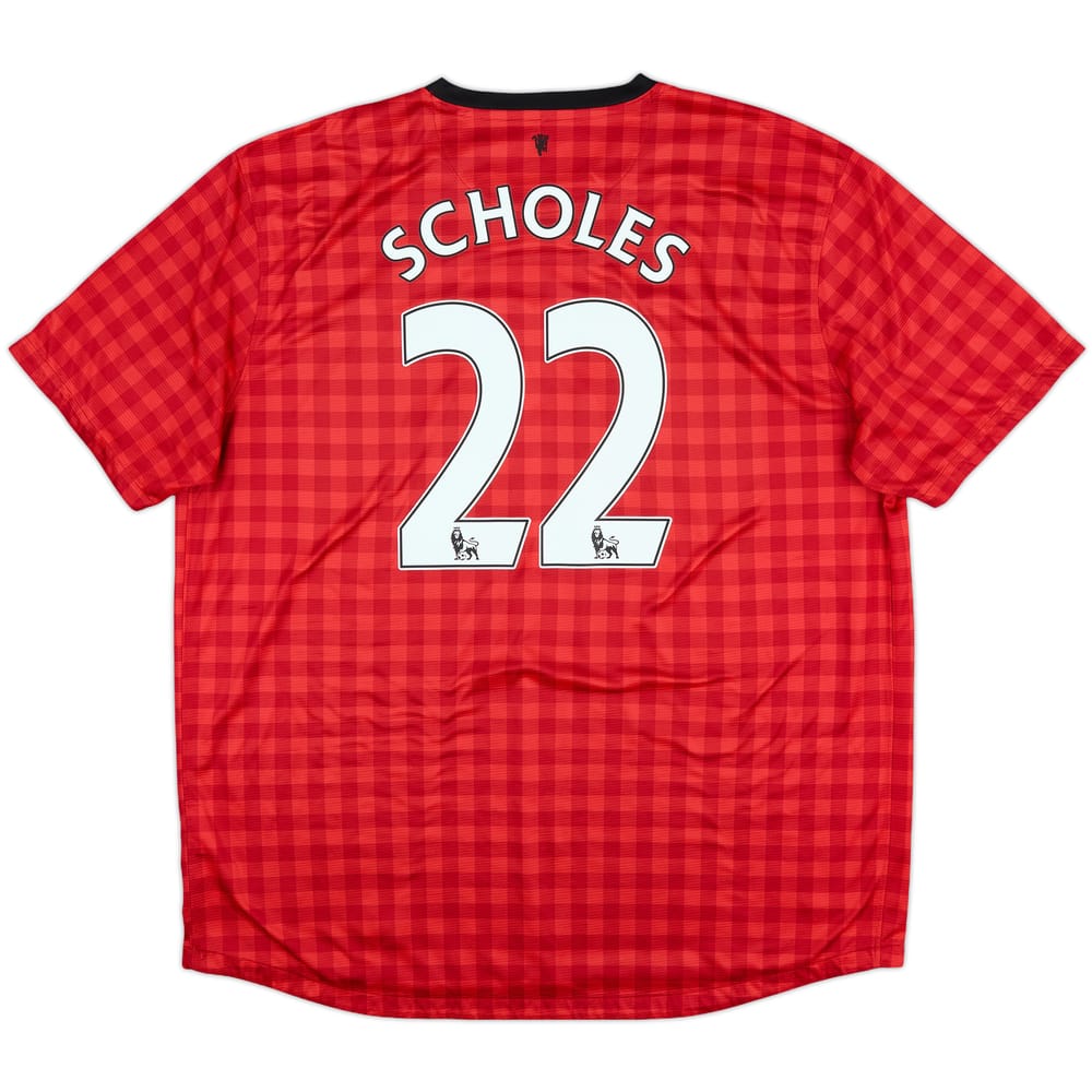 2012-13 Manchester United Home Shirt Scholes #22 - 7/10 - (XXL)