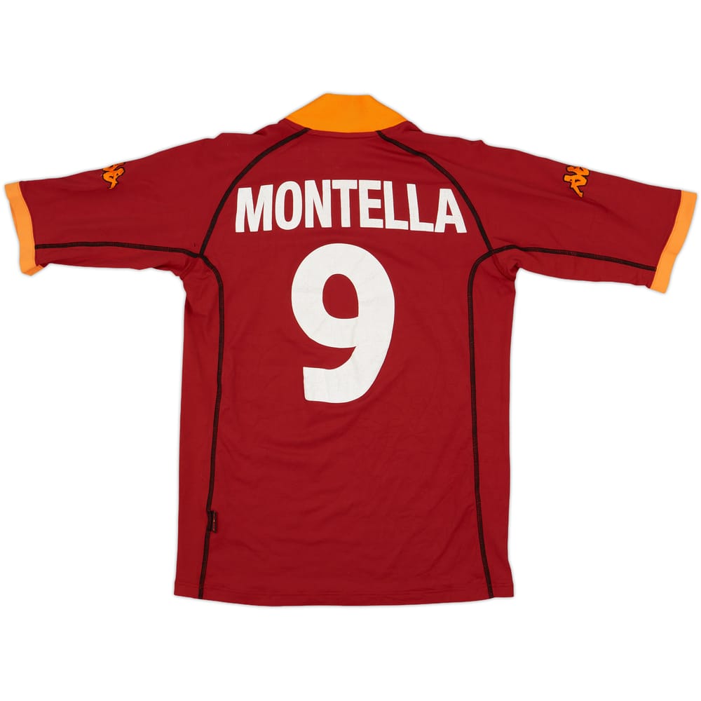 2001-02 Roma Home Shirt Montella #9 - 6/10 - (L)