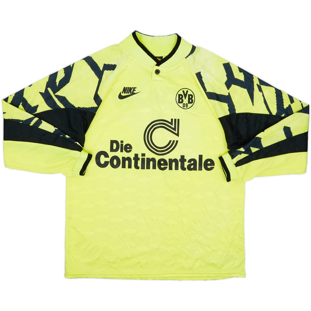 1991-92 Borussia Dortmund Home L/S Shirt - 8/10 - (L)