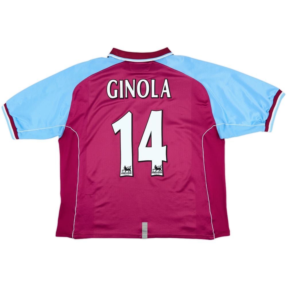 2000-01 Aston Villa Home Shirt Ginola #14 - 6/10 - (XXL)