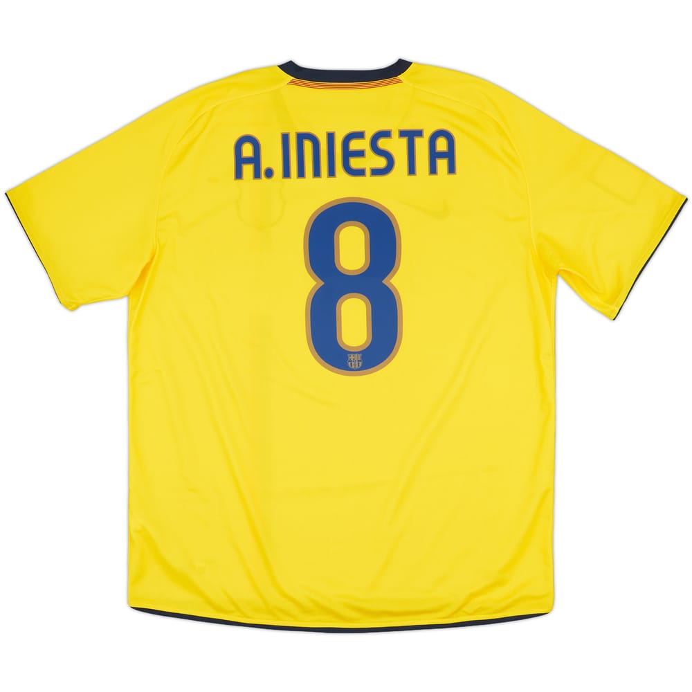 2008-10 Barcelona Away Shirt A.Iniesta #8 - 9/10 - (XL)