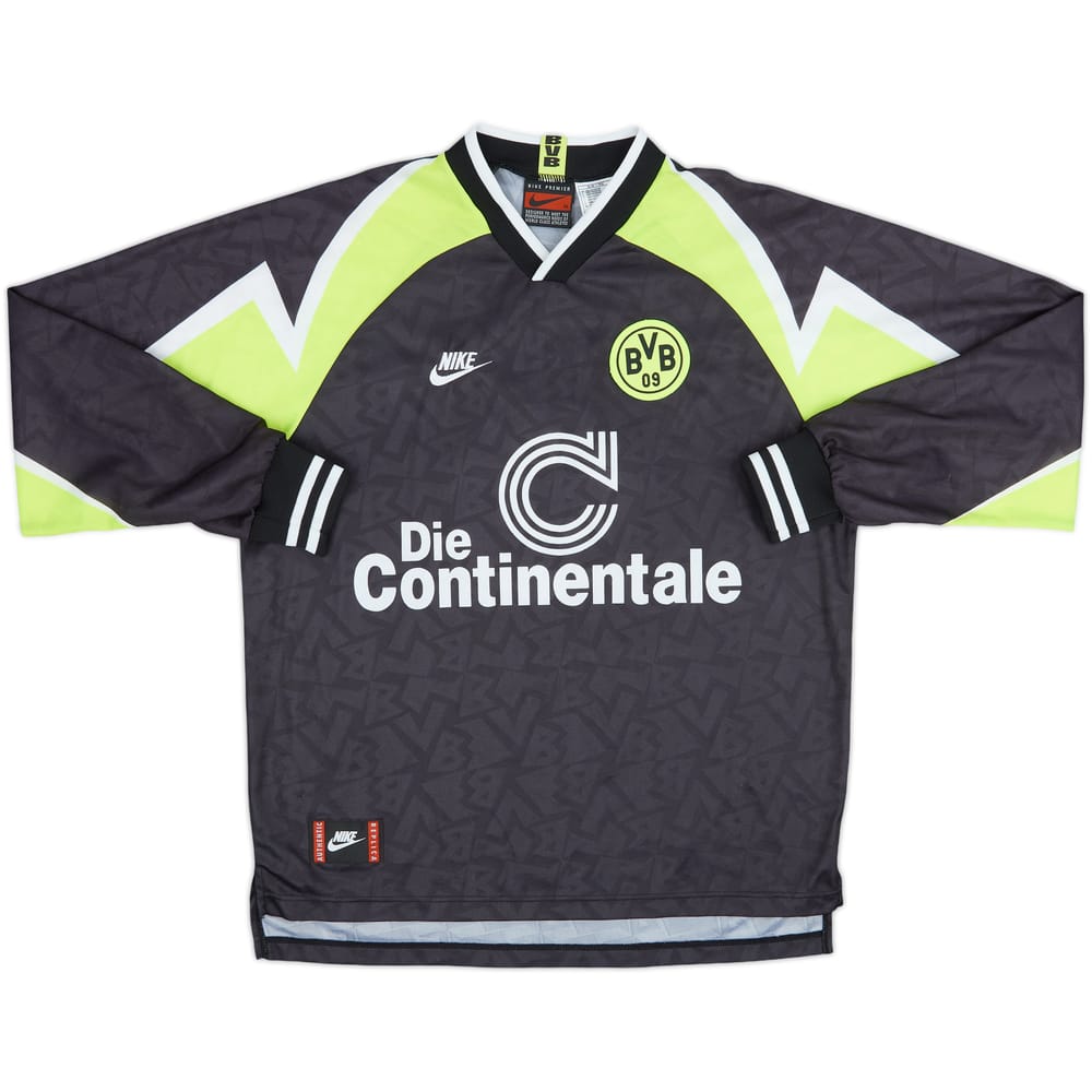 1995-96 Borussia Dortmund Deutscher Meister Maillot Extérieur Manches Longues - 7/10 - (XL)