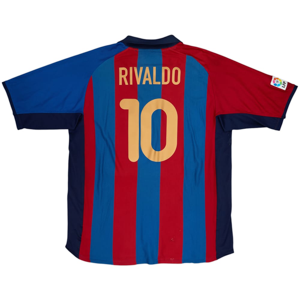 2001-02 Barcelona Home Shirt Rivaldo #10 - 7/10 - (XL)