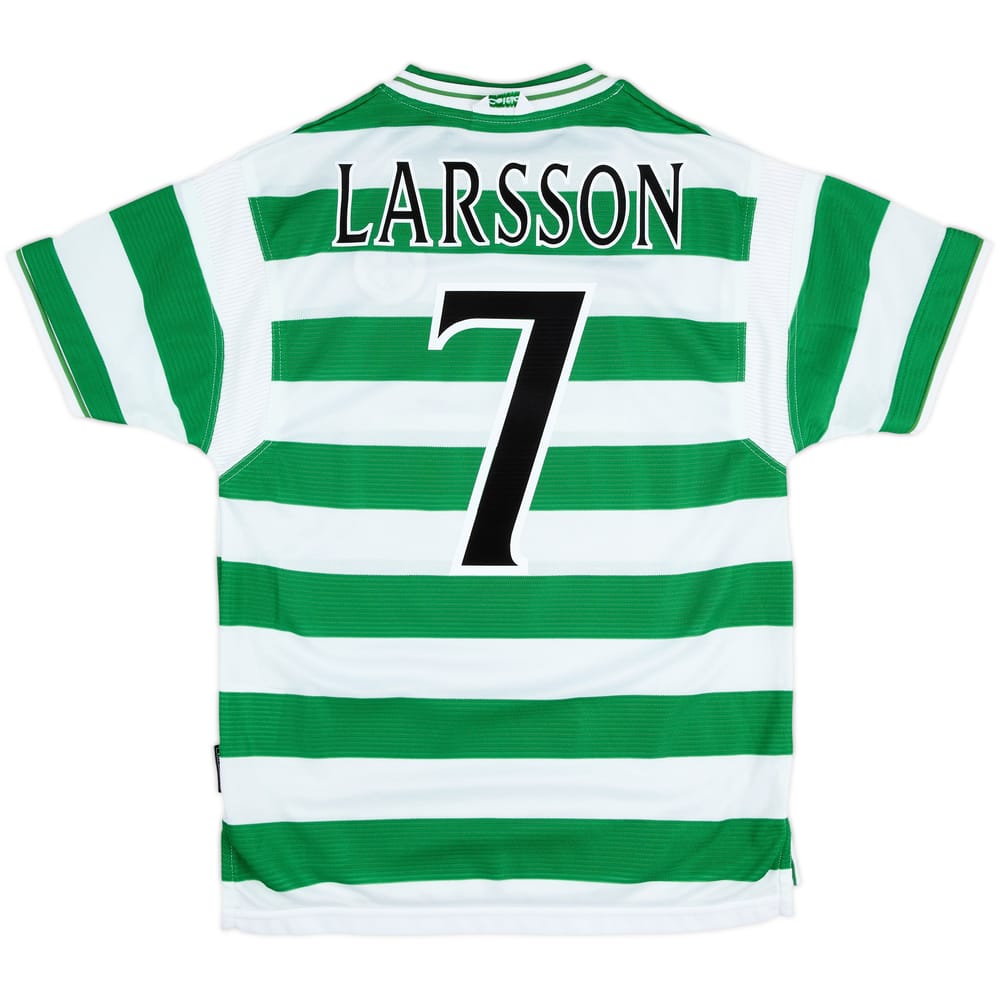 1999-01 Celtic Home Shirt Larsson #7 - 8/10 - (M)