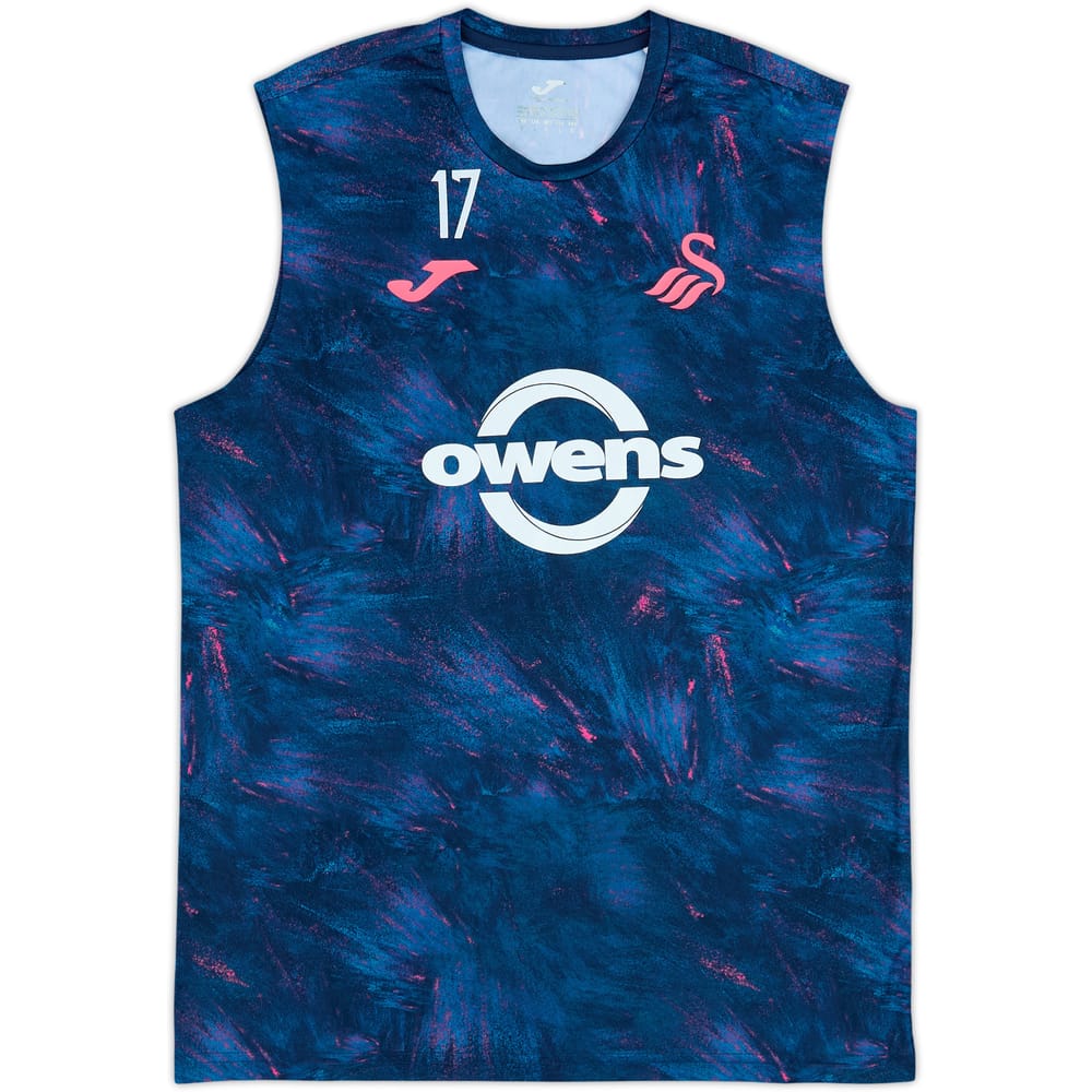 2023-24 Swansea Player Issue Joma Training Vest #17 - 9/10 - (L)