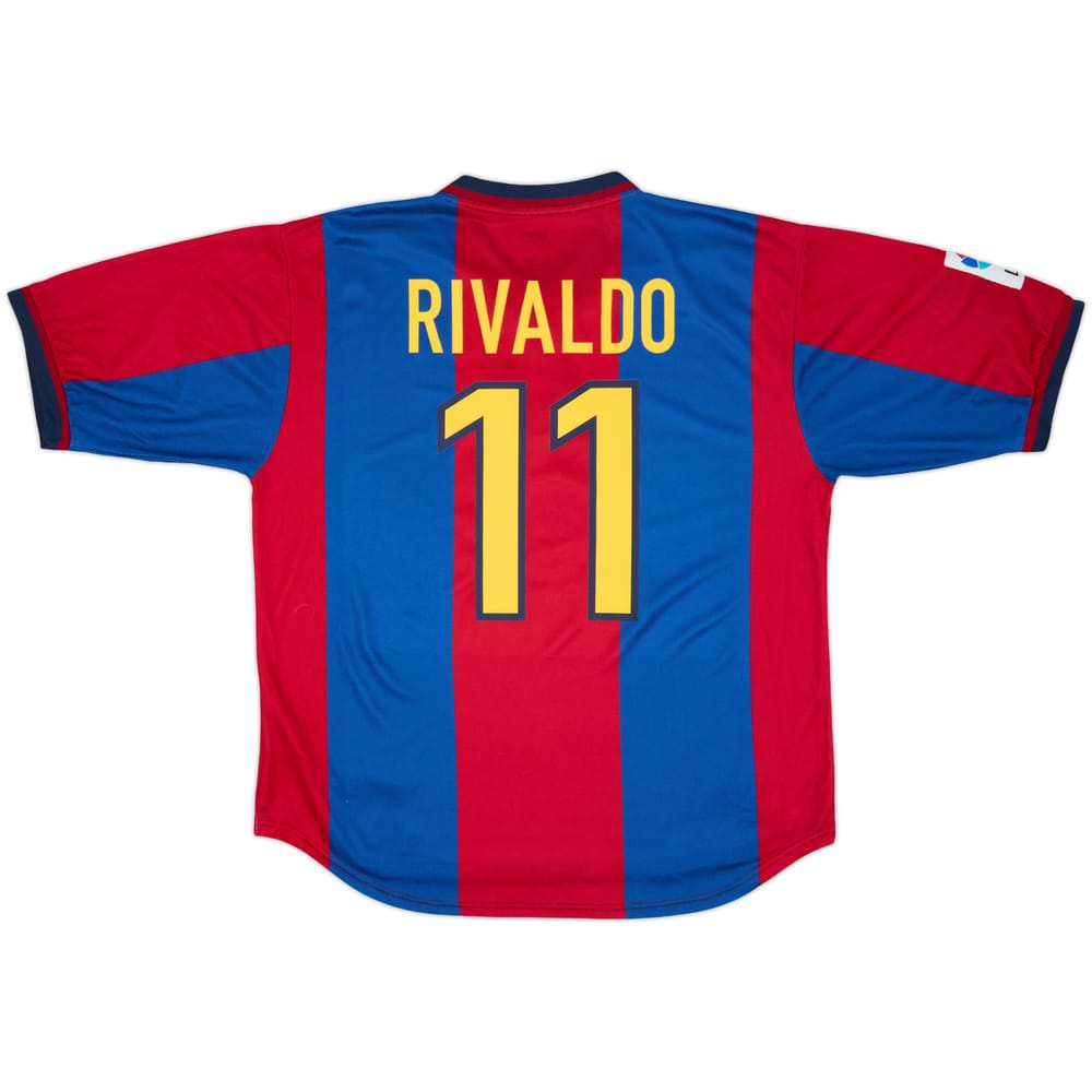 1998-00 Barcelona Home Shirt Rivaldo #11 - 9/10 - (L)