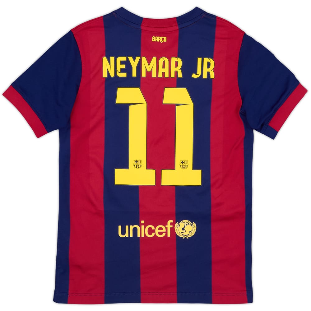2014-15 Barcelona Home Shirt Neymar Jr #11 - 8/10 - (M.Boys)
