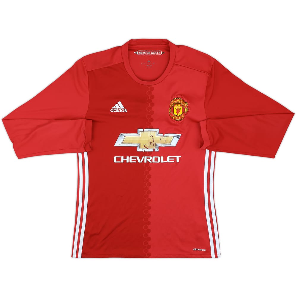 2016-17 Manchester United Home L/S Shirt - 4/10 - (S)