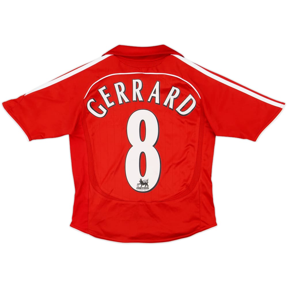 2006-08 Liverpool Home Shirt Gerrard #8 - 7/10 - (M.Boys)