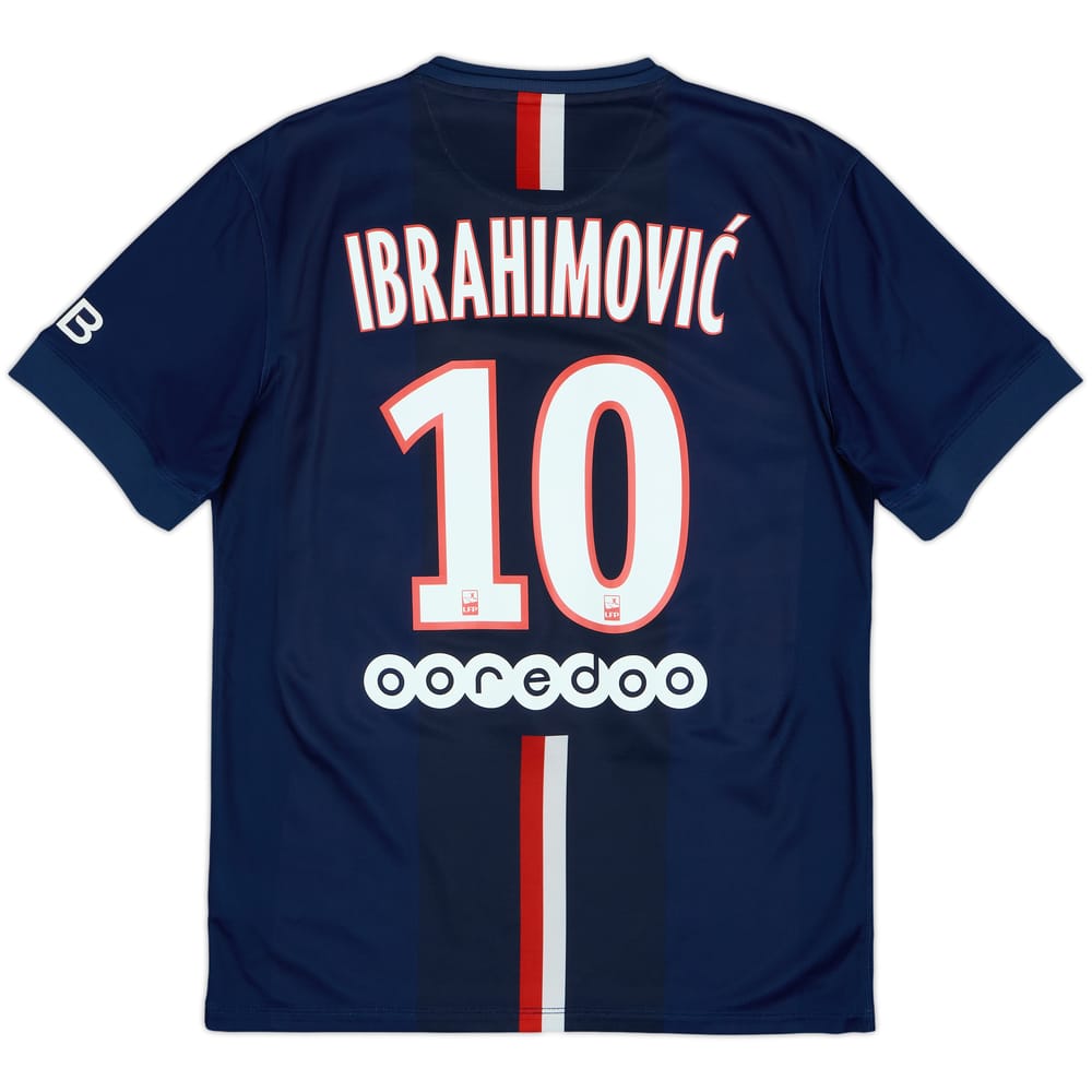 2014-15 Paris Saint-Germain Home Shirt Ibrahimovic #10 - 8/10 - (M)