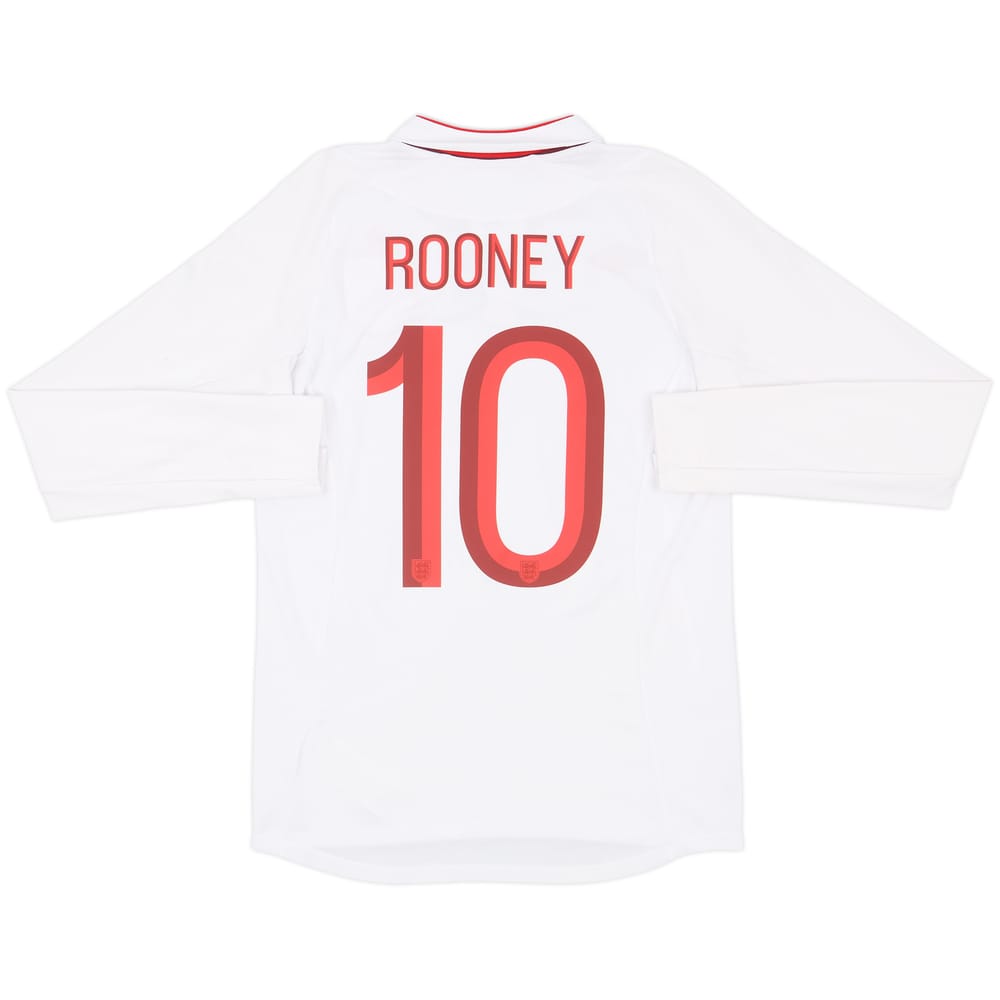 2012-13 England Home L/S Shirt Rooney #10 - 9/10 - (S)