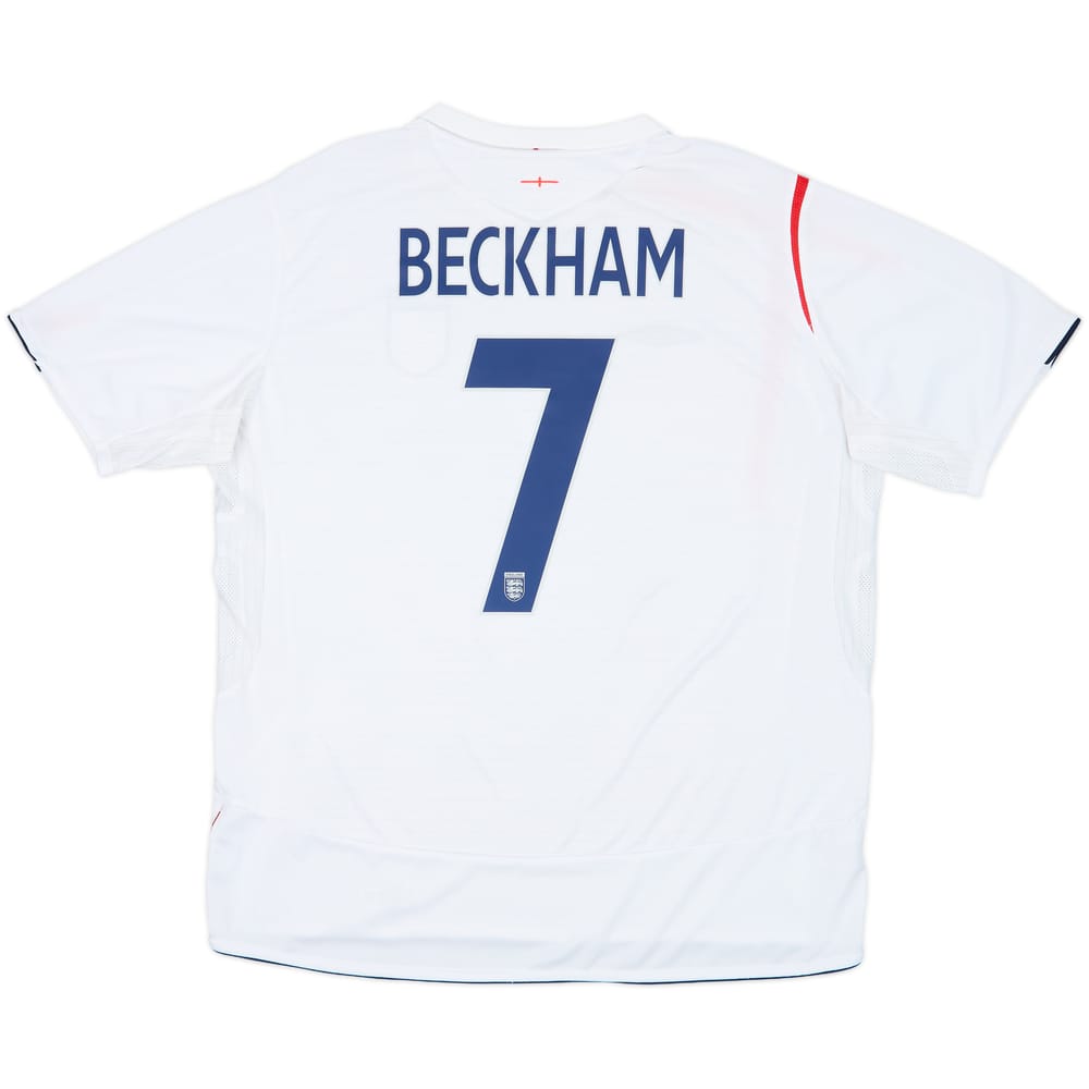 2005-07 England Home Shirt Beckham #7 - 6/10 - (XXL)