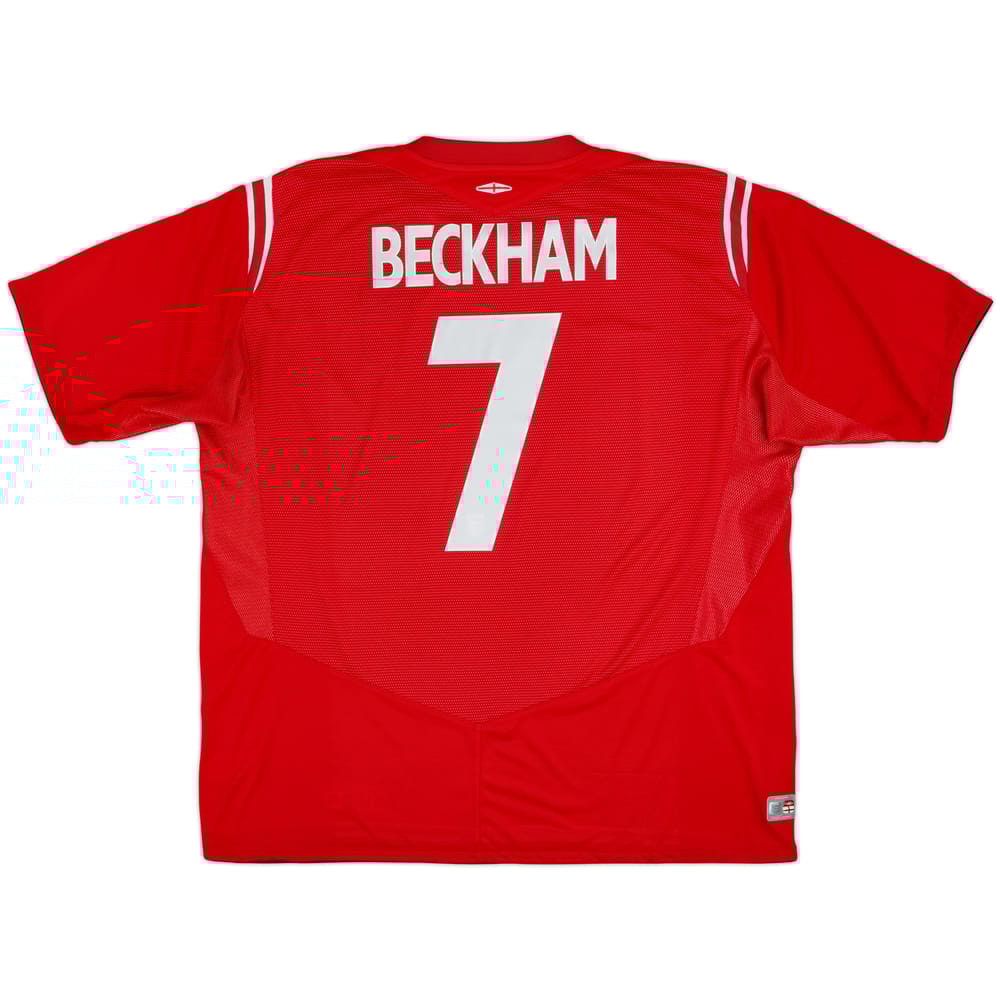2004-06 England Away Shirt Beckham #7 - 9/10 - (3XL)