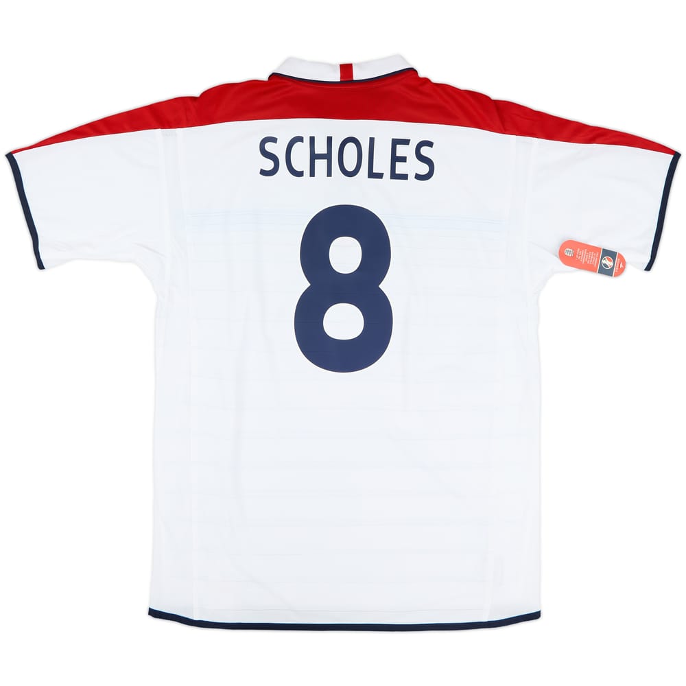 2003-05 England Home Shirt Scholes #8 (XL)