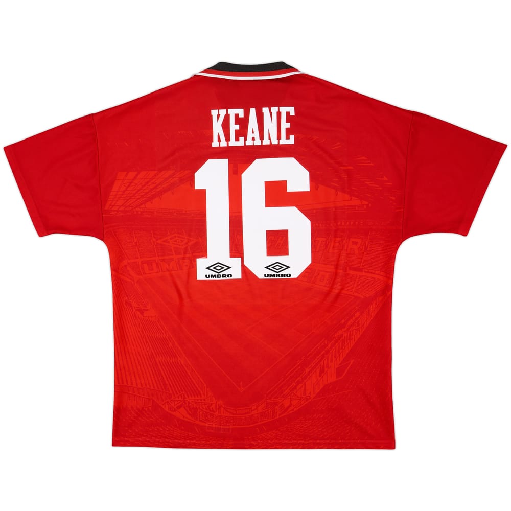 1994-96 Manchester United Home Shirt Keane #16 - 8/10 - (XL)