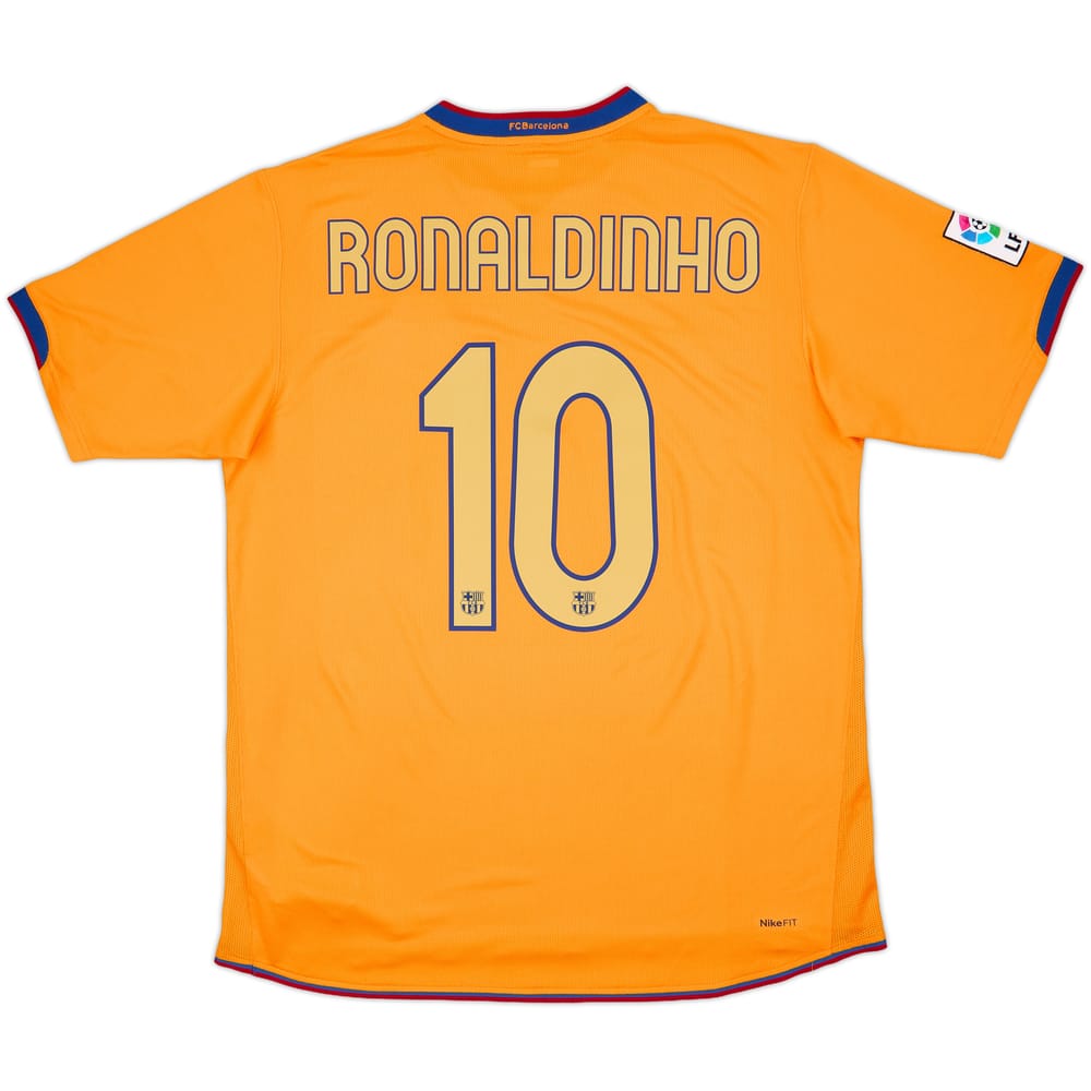 2006-08 Barcelona Away Shirt Ronaldinho #10 - 9/10 - (L)