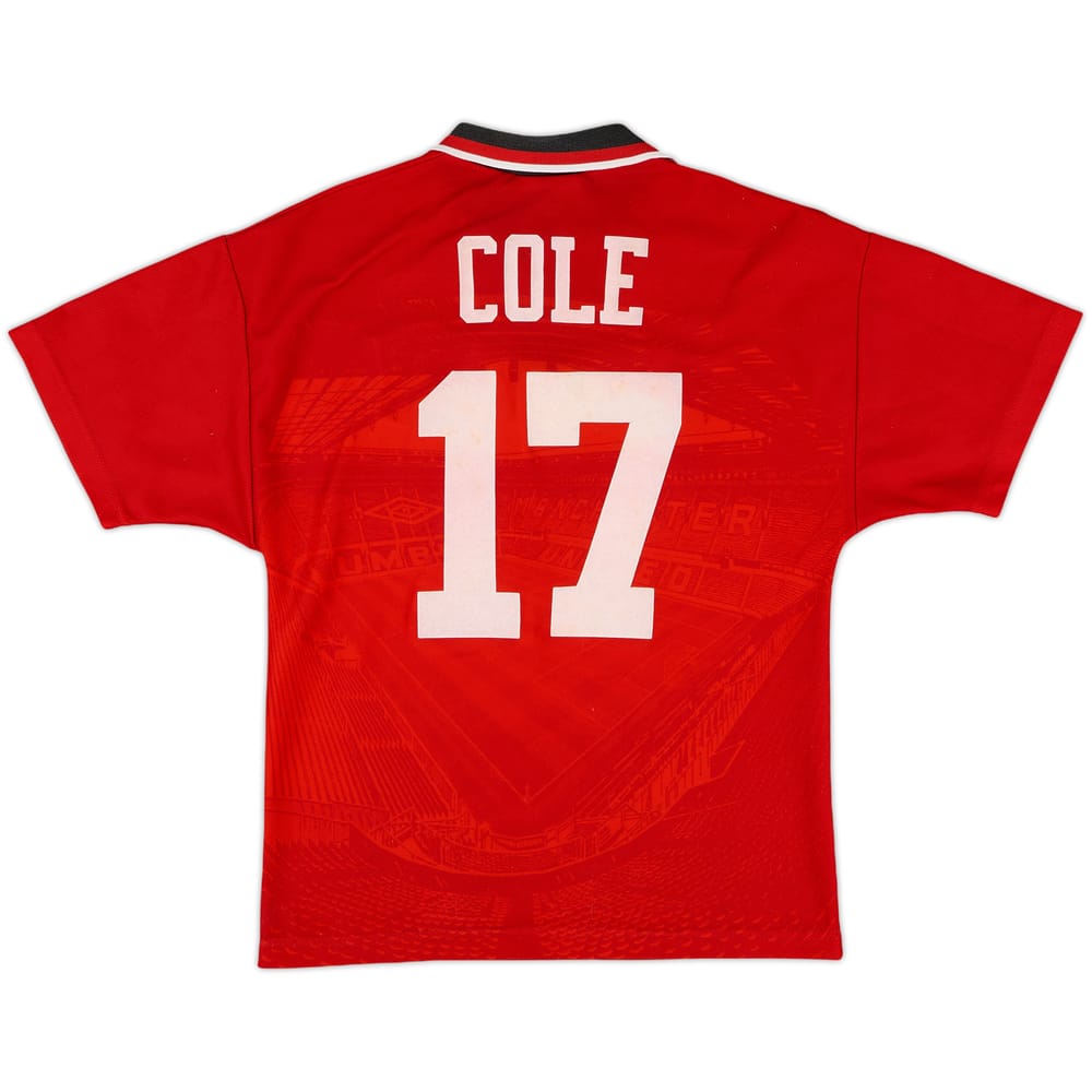 1994-96 Manchester United Home Shirt Cole #17 - 8/10 - (L.Boys)