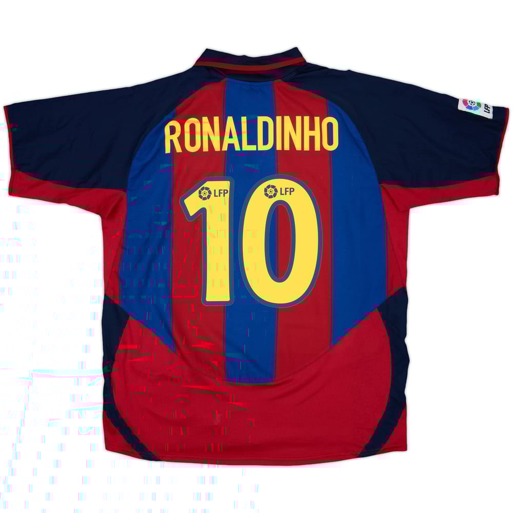 2003-04 Barcelona Home Shirt Ronaldinho #10 - 8/10 - (L)