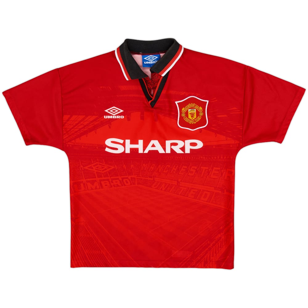 1994-96 Manchester United Home Shirt - 7/10 - (Y)
