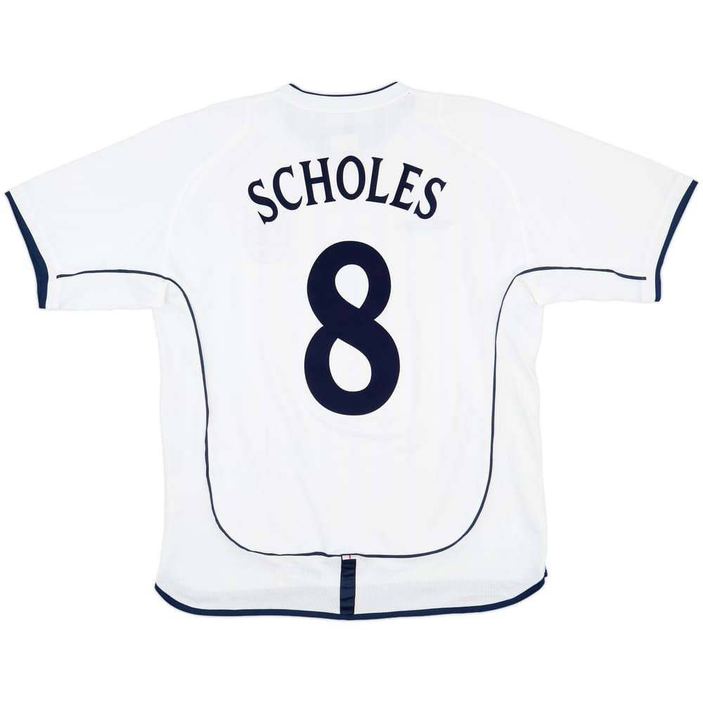 2001-03 England Home Shirt Scholes #8 - 6/10 - (L)
