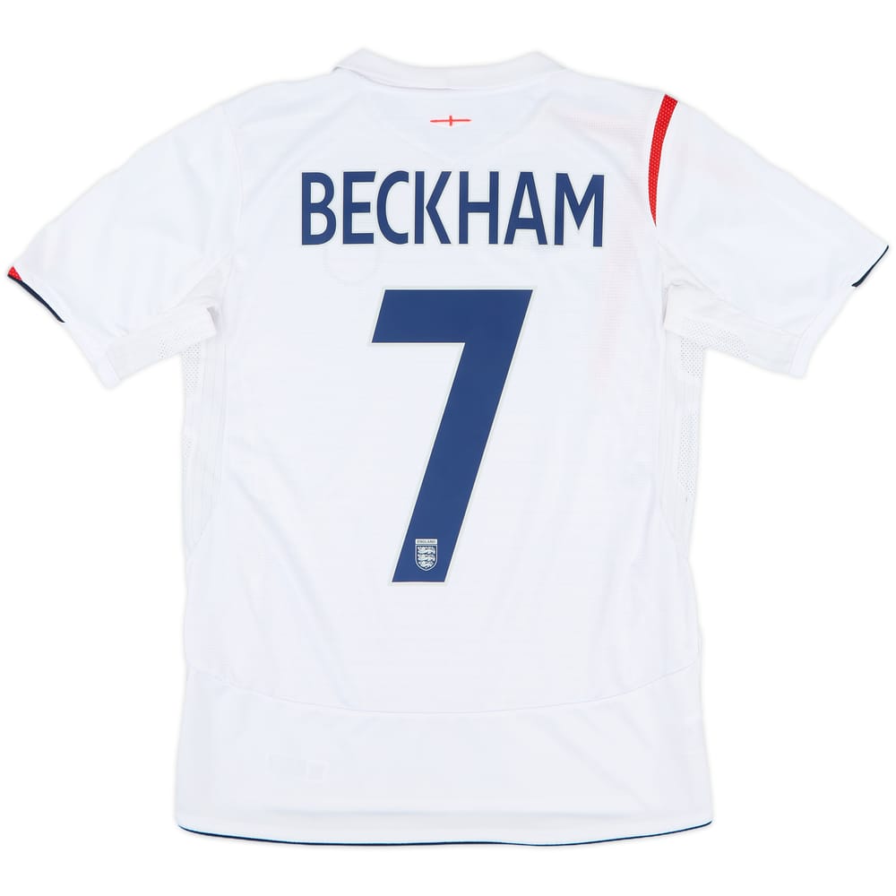 2005-07 England Home Shirt Beckham #7 - 8/10 - (XL.Boys)