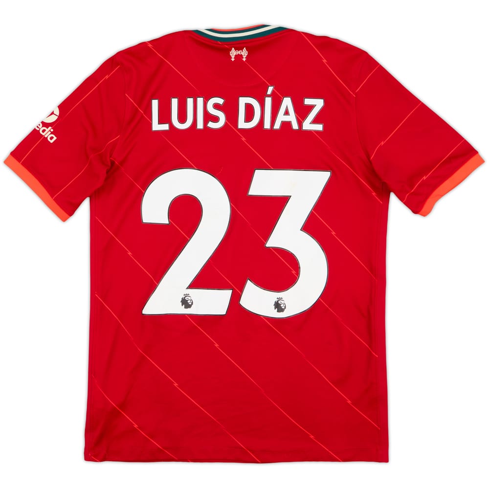 2021-22 Liverpool Home Shirt Luis Diaz #23 - 6/10 - (XL.Boys)
