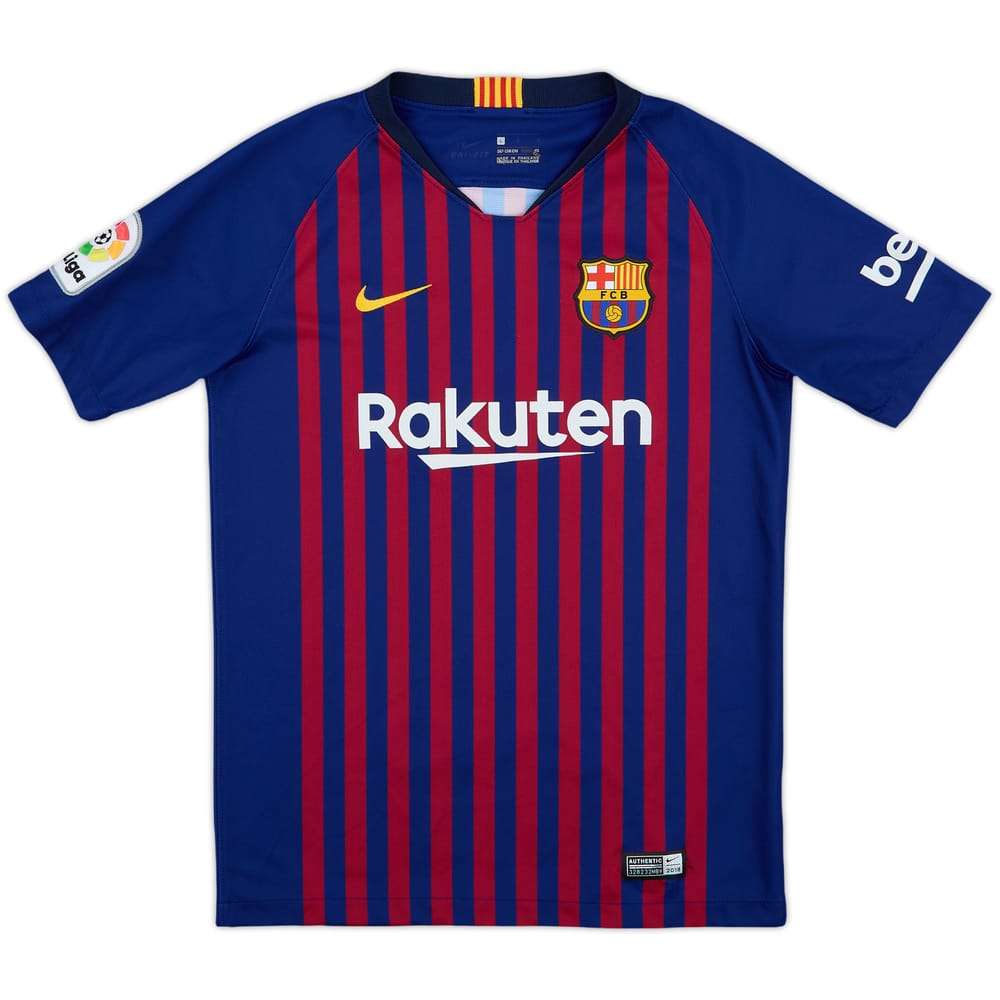 2018-19 Barcelona Home Shirt - 8/10 - (L.Boys)