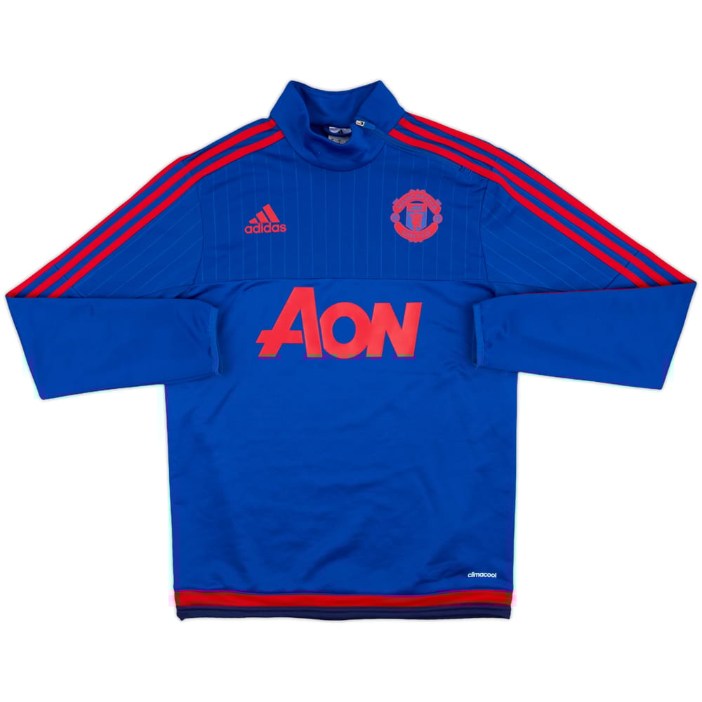 2015-16 Manchester United adidas 1/4 Zip Drill Top - 8/10 - (S)
