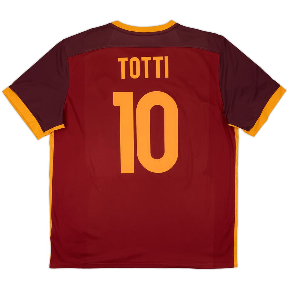2015-16 Roma Home Shirt Totti #10 - 8/10 - (XL)