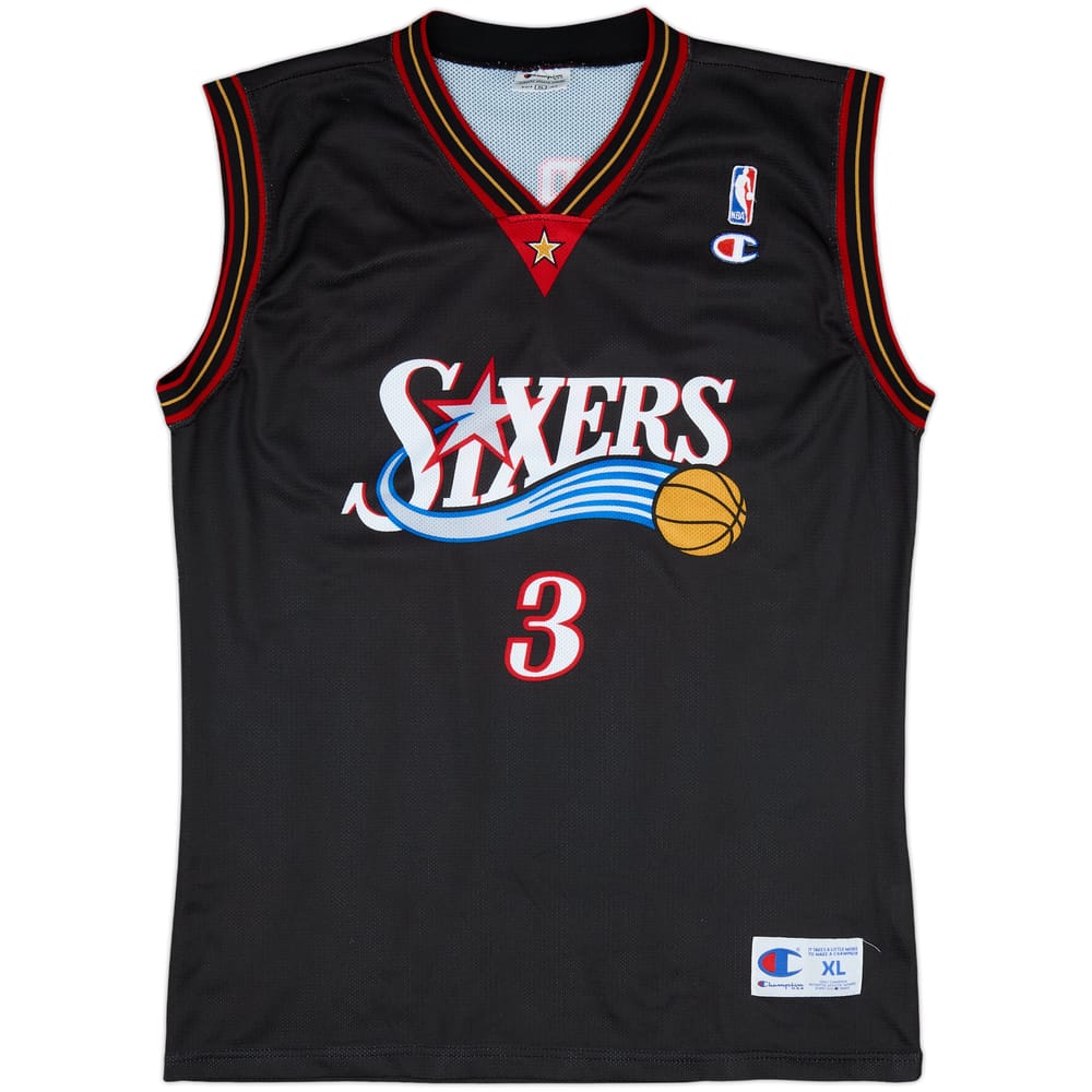 2000-06 Philadelphia 76ers Iverson #3 Champion Away Jersey - 9/10 - (XL)
