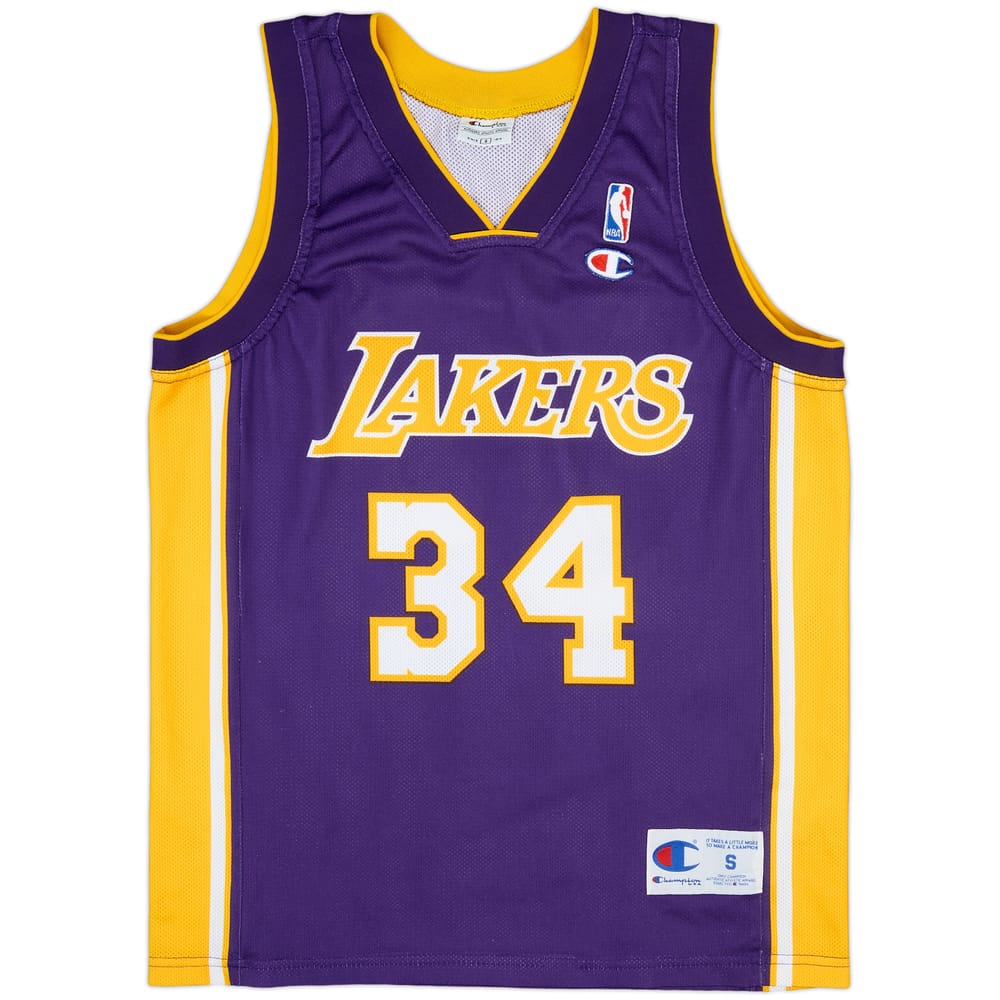 1999-04 LA Lakers O'Neal #34 Champion Away Jersey - 9/10 - (S)