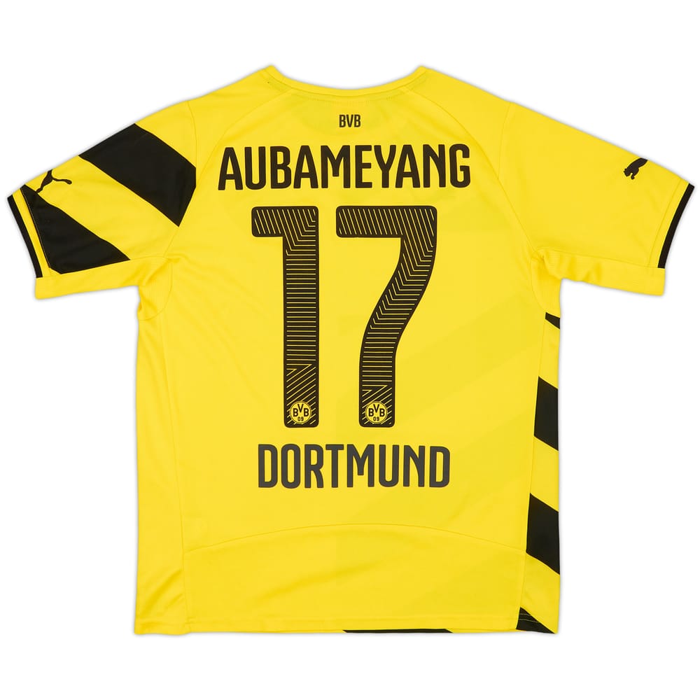 2014-15 Borussia Dortmund Home Shirt Aubameyang #17 - 8/10 - (L.Boys)