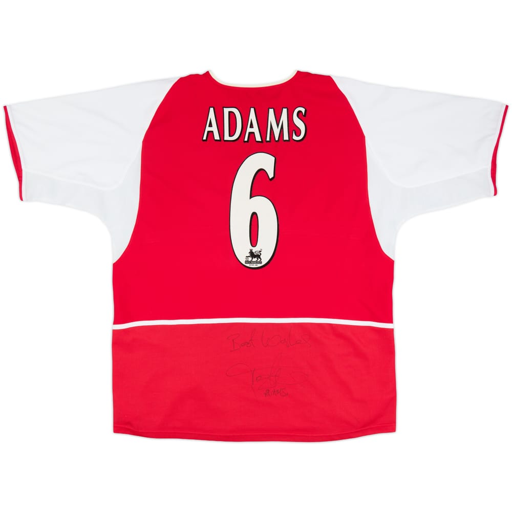 2002-04 Arsenal Signed Home Shirt Adams #6 - 8/10 - (XXL)
